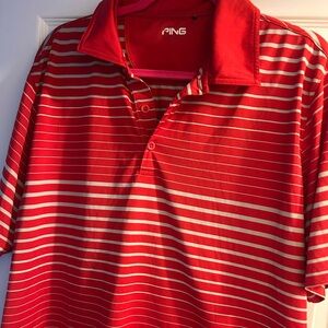 Men’s Striped Golf Performance Polo GUC